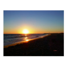 Carte postale de coucher du soleil d'été de Cape M