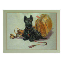 Carte postale de déplacement vintage de chien de S
