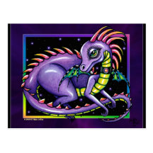 Carte postale de dragon d'arc-en-ciel de "Draco"