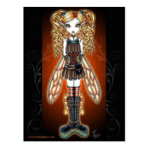 Carte postale de fée de "Kayla" Steampunk