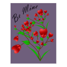 Carte postale de floraison de Valentine de coeurs