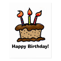 Carte postale de gâteau d'anniversaire