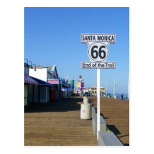 Carte postale de l'itinéraire 66 de Santa Monica !