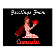 Carte postale de lutin de salutations du Canada