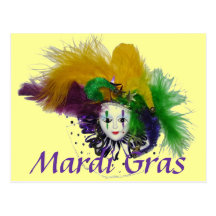 Carte postale de masque de mardi gras