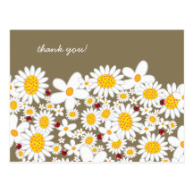 Carte postale de Merci de marguerites blanches et 