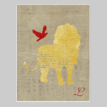 Carte postale de monogramme de silhouette de lion  cartes postales