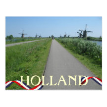 Carte postale de moulins à vent de la Hollande