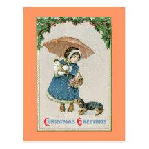 Carte postale de Noël :  Carte postale vintage de 