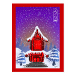 Carte postale de pagoda de Noël