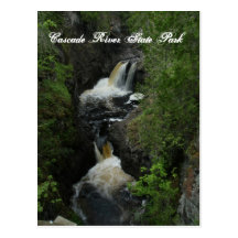 Carte postale de parc d'état de rivière de cascade