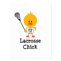 Carte postale de poussin de lacrosse