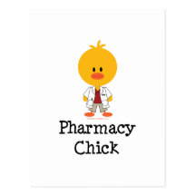 Carte postale de poussin de pharmacie