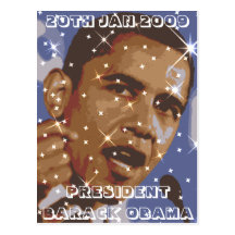 CARTE POSTALE de PRÉSIDENT BARACK OBAMA, le 20 jan