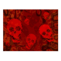 Carte postale de rouge de spectres de crâne