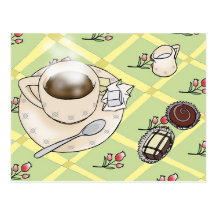 carte postale de temps de café