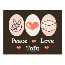 Carte postale de tofu d'amour de paix