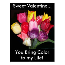 Carte postale de tulipes de Valentine
