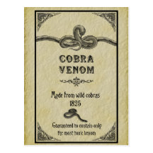 Carte postale de venin de serpent