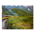 Carte postale de voyage de train de l'Alaska