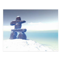 Carte postale d'inukshuk d'hiver
