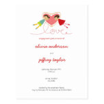 Carte postale d'invitation d'amour de fille de coe