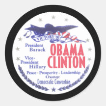 Carte postale d'OBAMA CLINTON Pres-VP Adhésif