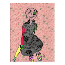 Carte postale doll chiffon