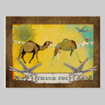 Carte postale d'or de Merci de chameaux rêveurs cartes postales