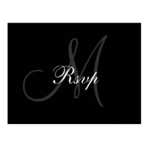 Carte postale du monogramme RSVP de mariage