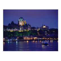 Carte postale du Québec de nuit de château de Fron