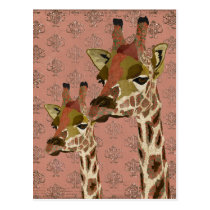 Carte postale étincelante de girafes de Rosa cartes postales