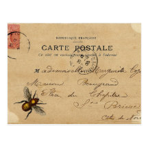 Carte postale française vintage d'éphémères