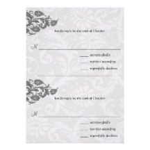 Carte postale grise et rouge du remous RSVP de dam Faire-part