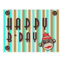 Carte postale heureuse de jour de chapeau du singe