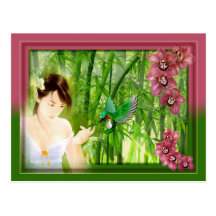 Carte postale japonaise colibri