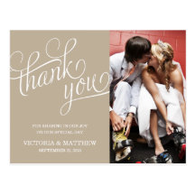 CARTE POSTALE L'ÉPOUSANT INCLINÉE DE MERCI DE %PIP