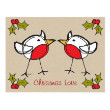 Carte postale mignonne d'amour de Noël