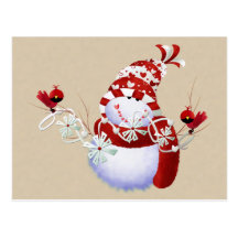 Carte postale mignonne de bonhomme de neige
