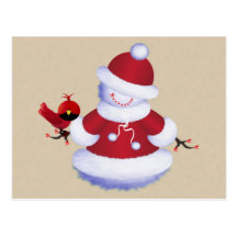 Carte postale mignonne de bonhomme de neige
