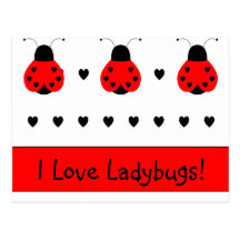 Carte postale mignonne de Valentine de coccinelle 