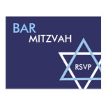 Carte postale moderne de Mitzvah RSVP de barre