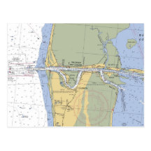Carte postale nautique de diagramme de port de Cam