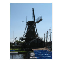 Carte postale néerlandaise de silhouette de moulin