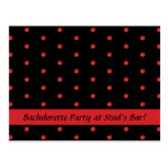 Carte postale : Points noirs et rouges