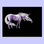 Carte postale pourpre de licorne cartes postales