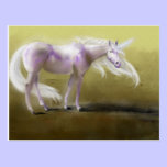 Carte postale pourpre rougeoyante de licorne cartes postales