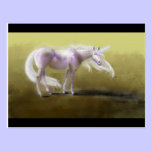 Carte postale pourpre rougeoyante de licorne cartes postales