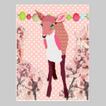 Carte postale rose de Pokadot de faon de cerise cartes postales