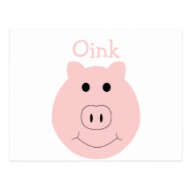 Carte postale rose idiote de porc